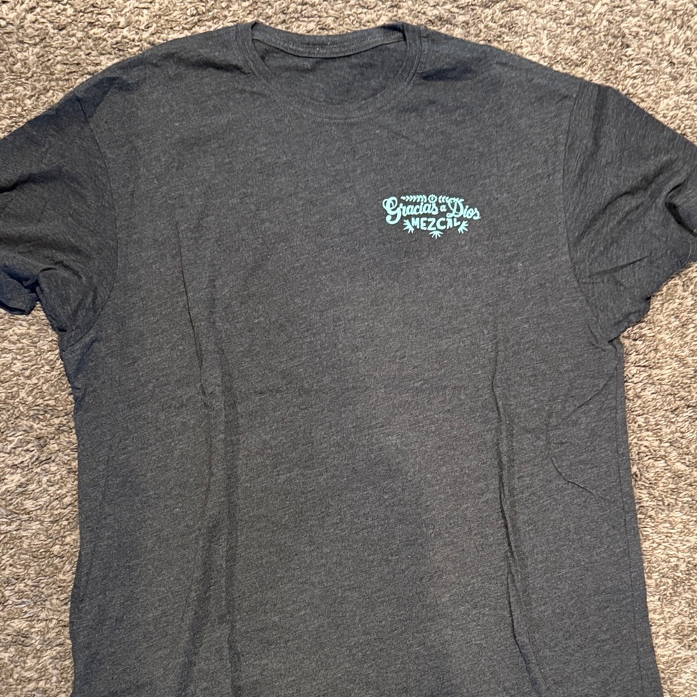 Garcia A Dios Mezcal company Charcoal Gray Graphic Tee